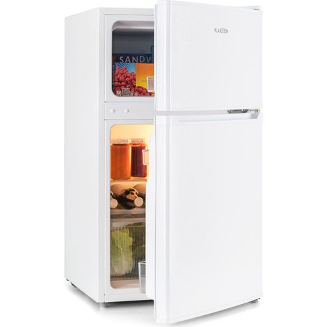 Klarstein – Réfrigérateur combiné 87L – Compartiment congélateur – 40 dB silencieux – Système NoFrost – Éclairage LED intérieur – Bac à légumes (1/5)