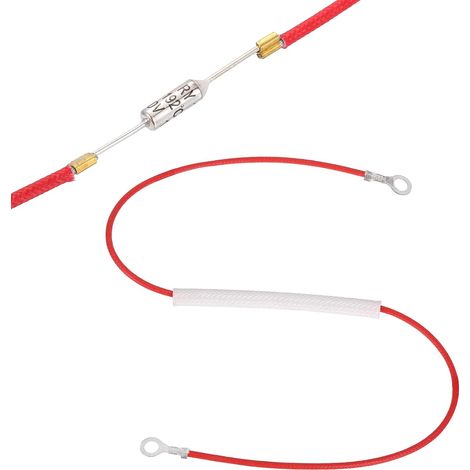 Fusible Thermique Universel Pour Cuiseur À Riz, 192°C 10A 250V Fusible Thermique Métallique Avec Terminaux À Anneaux Aux Deux Extrémités Et Gainage En Fibre De Verre (1/5)
