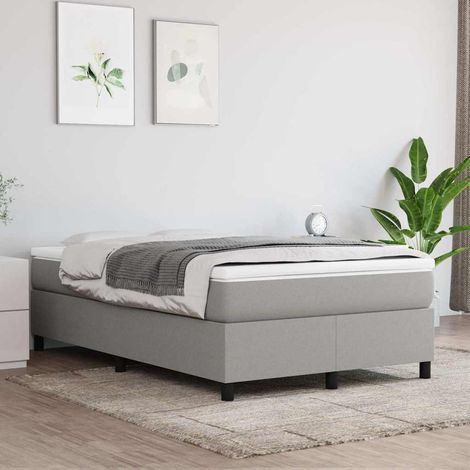 Estructura de cama con somier tela gris claro 120x200 cm (1/5)