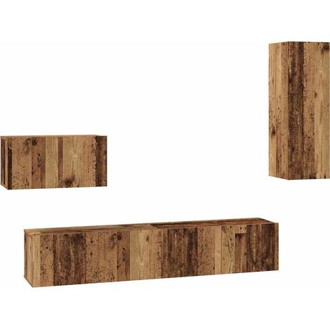 Maison Exclusive - Wand-TV-Schrank Wandmontiert 4 pcs Altholz Hol