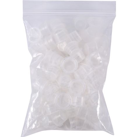 100 Pièces Bouchons à Encre pour Tatouage, Récipient Plastique Transparent Professionnel pour Microblading, Porte-Pigment (Grand Format) (1/5)
