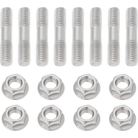 Ensembles Écrous Goujon Double Tête M8x1.25 42mm Kit Acier Inoxydable pour Collecteur d'Échappement Et d'Admission (1/5)