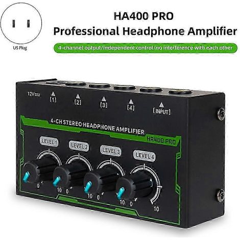 Amplificateur de casque stéréo 4 canaux, mini répartiteur de casque pour studio d'enregistrement et de scène, prise US kns (1/5)