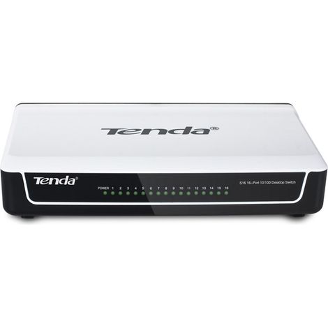 Tenda S16 Netzwerk-Switch Unmanaged Fast Ethernet (10/100) Schwarz, Weiß (1/3)