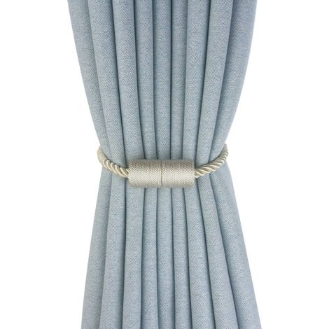 Lotto di 2 magneti cilindrici per tende, chiusura magnetica beige per il fissaggio e la decorazione (1/5)