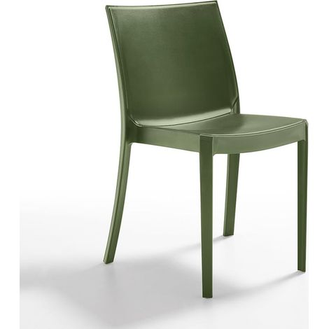 Silla apilable de para jardín, bar, restaurante, exterior Perla BICA - Verde oscuro