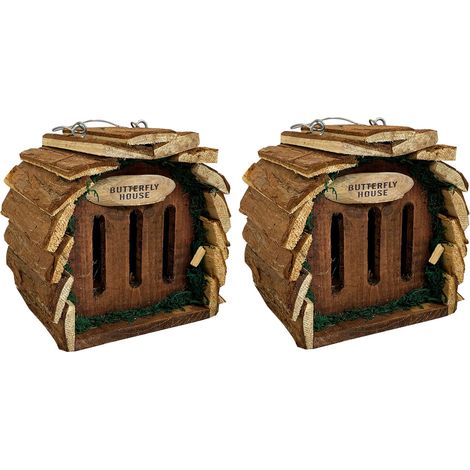 Wooden Hanging Butterfly House (Set of 2) (1/5)