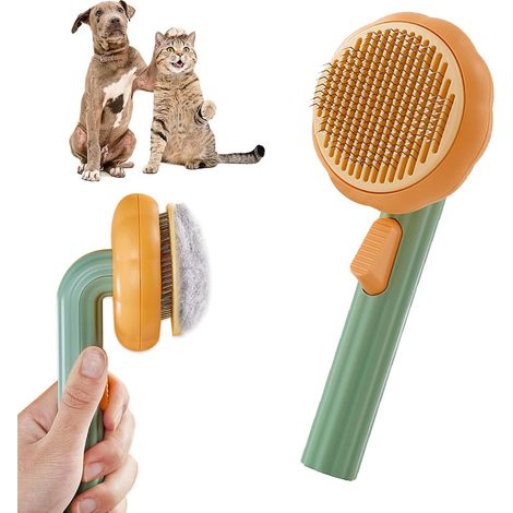 Brosse de toilettage pour animaux domestiques, brosse de toilettage autonettoyante - Brosse de toilettage douce pour enlever (1/5)
