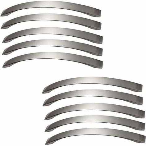 Set di 10 maniglie per mobili da cucina - Cromo - Maniglia per porta in nichel spazzolato Maniglia per cucina in acciaio inossidabile Distanza dal centro 160 mm