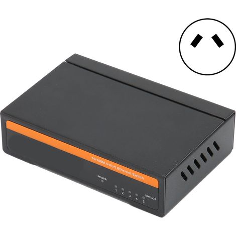 TBCS4005E 5-Port 100M Fibre Ethernet Switch, Plug & Play, Stabil und Robust für Computernetzwerke, 100-240V (AU-Stecker) (1/5)