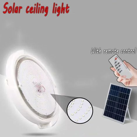 (60 W - Lumière blanche) Plafonnier solaire LED suspendu, lampe solaire d'intérieur/extérieur avec éclairage de couloir, compatible avec jardin (1/5)