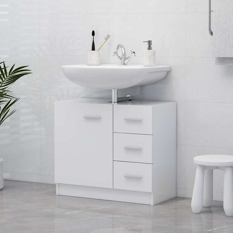 vidaXL Sink Cabinet White 63x30x54 cm Engineered Wood (1/5)