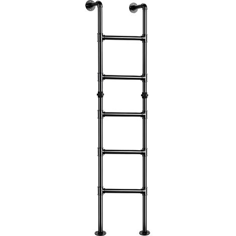Échelle d'escalade à 5 échelons pour lit superposé, mur à sol, fenêtre de puits de sortie, échelle d'escalade en fer forgé, capacité de 150 kg, intérieur et extérieur pour caves, greniers, lofts (1/5)