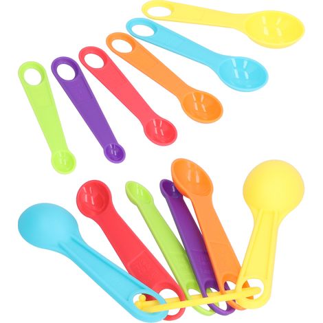 12 Pièces Cuillères à Mesurer en Plastique avec Graduations, Idéales pour Cuisine et Pâtisserie (1/5)