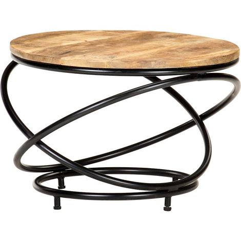Maison Exclusive - Table basse Noir 60x60x40 cm Bois massif de manguier brut (1/5)