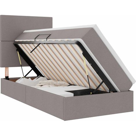 Maison Exclusive - Letto con contenitore LED e materasso Tortora 90 x 200 cm