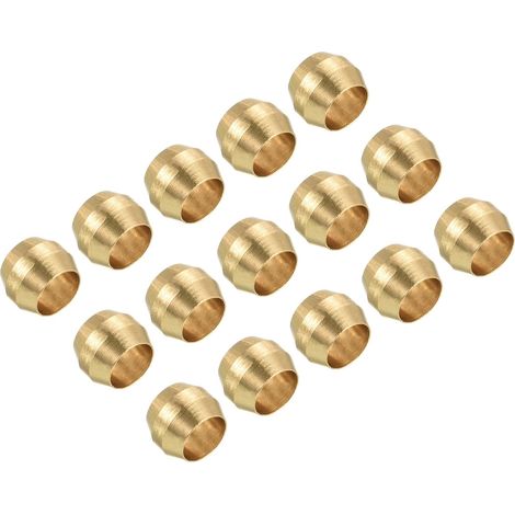Brass Tube Compression Sleeve End Caps 4 mm 15 Pack (1/4)