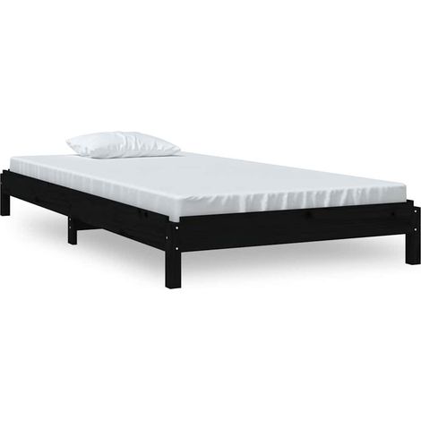 Maison Exclusive - Cama apilable de madera pino maciza negro 75x1 (1/5)
