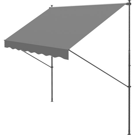 Store Toldo Manuel Rétractable Réglable Manivelle Protection UV40+ 300x175x210-310 cm Gris
