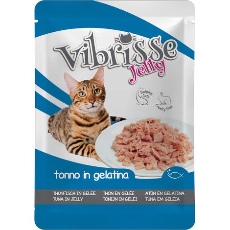 18 buste 70 g cad.: Vibrisse Cat busta Jelly al tonno 18 lattine da 70 g cad.