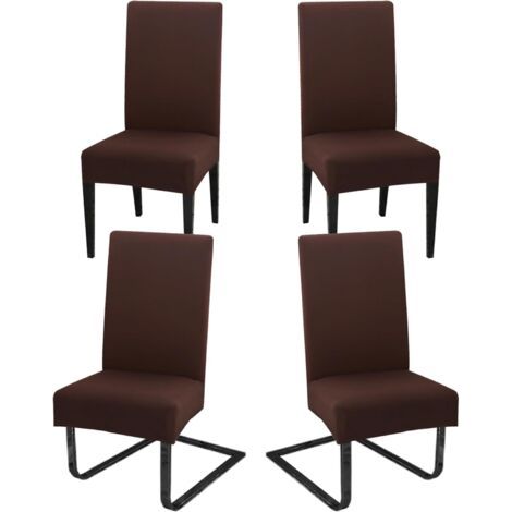 QORVA-Housses de chaise de salle à manger, housses de chaise amovibles et lavables pour salle à manger, mariage, hôtel, cuisine, fête, cérémonie, café, lot de 4 (1/5)