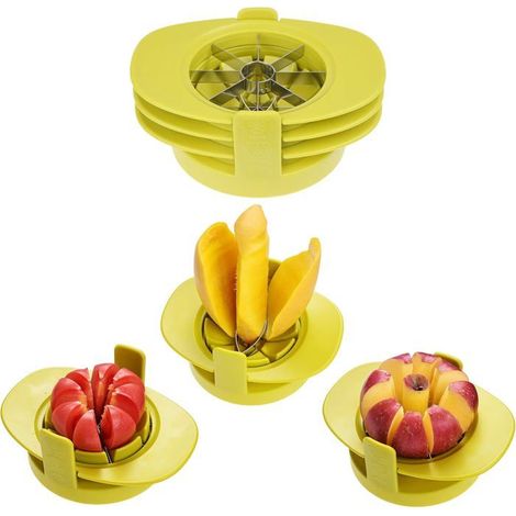 Ecleanfy - Lot de 3 Découpeurs Fruits et Légumes – Coupe-Pomme, Coupe-Tomate, Coupe-Mangue avec Base Stable (1/4)