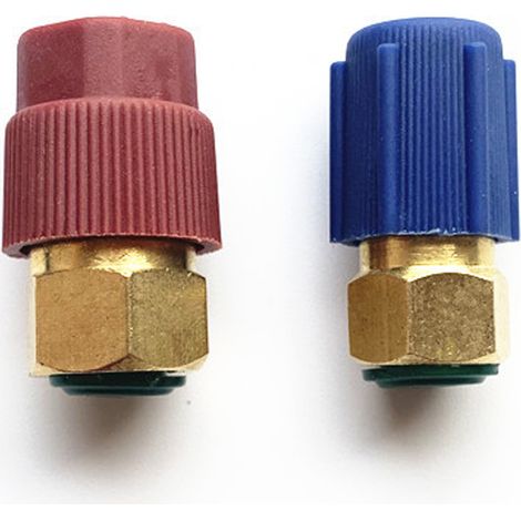Adaptateurs de port de raccord CA, adaptables au R12 pour accepter le R134a 7/16" (BAS) 3/8" (HAUT) avec 2 vannes