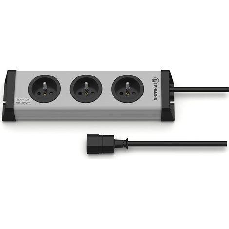 Bloc multiprise universel 3 voies, ligne d'alimentation IEC 320, fusible 10A, pour le fonctionnement avec des onduleurs et des PC (1/2)