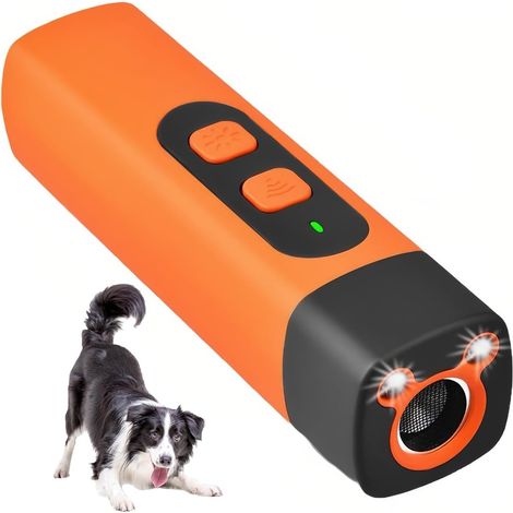Lecteur de chien à ultrasons à fréquence réglable- lampe de poche LED- bouchon d'aboiement rechargeable- lecteur de chien portable pour chiens et animaux domestiques à l'intérieur et à l'extérieur (1/5)
