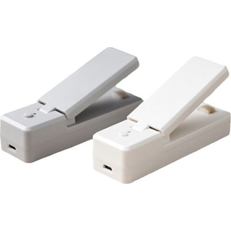 Sollbry 2 pièces Mini Machine De Thermoscellage Portable,Scelleuse Thermique Compacte,Machine à Sceller Domestique Pour Paquet De Collations(blanc,gris) (1/5)