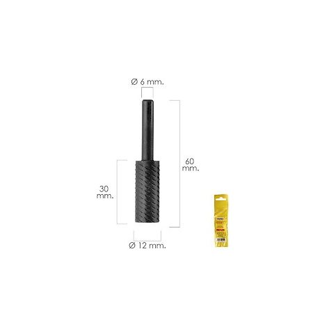 Rotationsfräser für zylindrisches Metall Ø 12 mm. Für Bohr-/Fräsmaschine