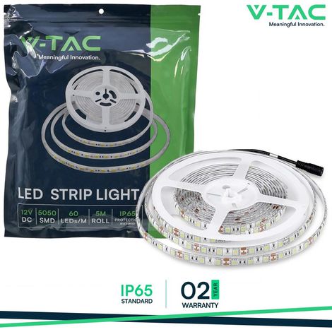 Striscia LED V-TAC SMD5050 5m 10W/m 4000K IP65 12V