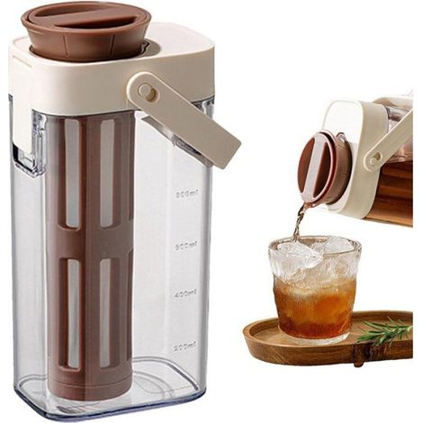 Infuseur à Froid 1 Litre, Fabricant de Thé Glacé et Café, Récipient Robuste avec Poignée et Couvercle (1/5)