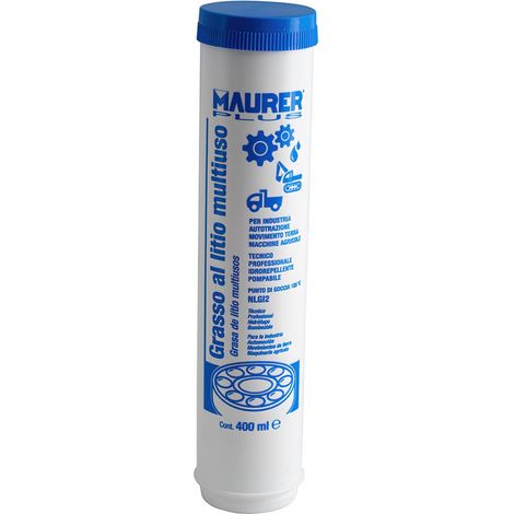 MAURER grasa de litio cartucho 400 ml. , Grasa De Litio - Cartucho 400 ml.- La grasa de litio es una grasa que resiste altas presiones, evita la corrosión y el oxido, s (1/4)