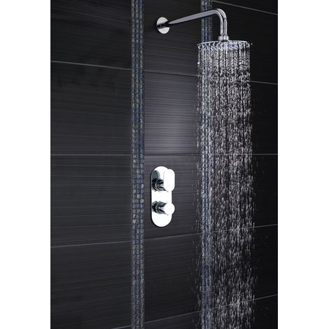 Hudson Reed Reign Round Concealed Shower Mixer with Fixed Head - Chrome (1/5)