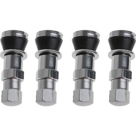 Valve de pneu de voiture 4 pièces à visser pour roue tubeless, tige de valve métallique droite (1/4)