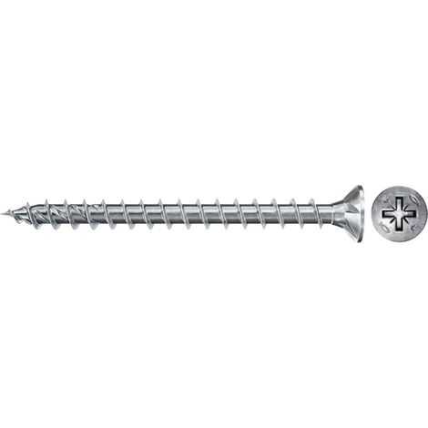 Vis PowerFast II FPF II CZF, 35x35 BC, Tête fraisée, Entraînement PZ, Filetage plein, Zingué, Boîte 1000 Fischer 670143