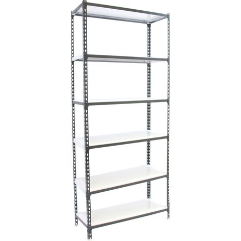 SimonRack Scaffale Portaoggetti, 2500x800x400 mm, 6 Ripiani, Portata 180 kg per Ripiano, Metallo, Scaffale da Garage, Antracite/Bianco – Simonclick