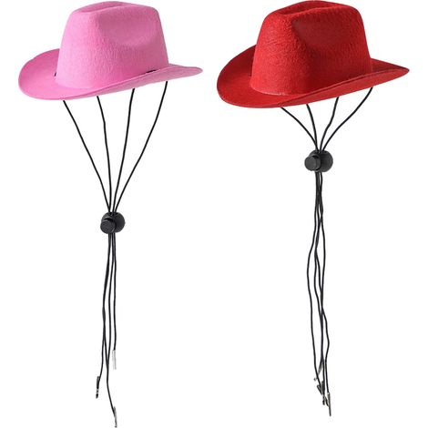 Chapeau Cowboy Pour Animal De Compagnie - En Feutre Avec Cordon Élastique Réglable - Pour Chien Chat Lapin - Lot De 2 (1/5)