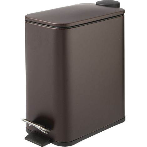 1 Poubelle à pédale, Acier, 5 L, Design compact, Intérieur plastique, Cuisine Salle de bain Bureau (1/5)