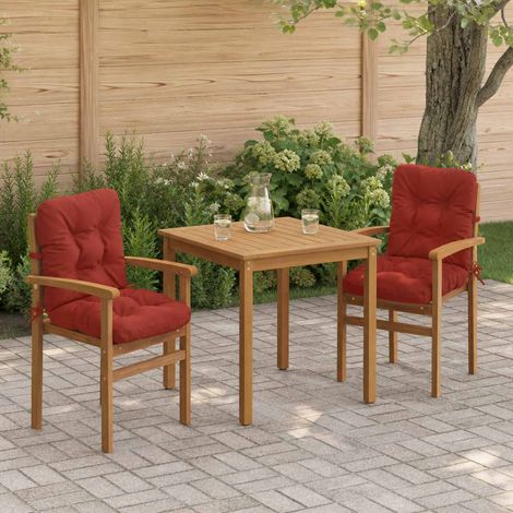vidaXL Cuscini per Sedia Alta in 2 Pezzi VIANEN 100% Poliestere Rosso (1/5)