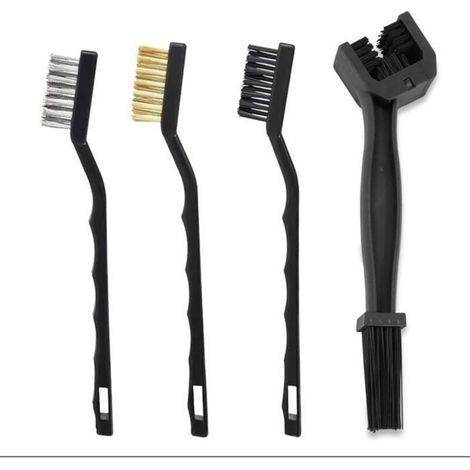 4 Chain Cleaning Brushes, Metal Brushes, Cleaning Tools for Removing Oil Stains and Rust for Motorcycles and Bicycles (1/4)
