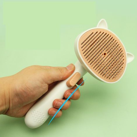 Nuevo peine para eliminar el pelo suelto de mascotas, peine para perros, cepillo para gatos, herramienta para limpiar pelo largo, herramienta especial para el cuidado de mascotas - rosa y blanco - 2 u (1/5)