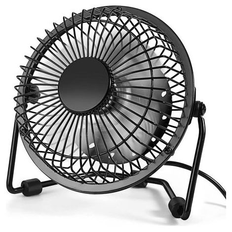 Kleiner Tischventilator, tragbarer 4-Zoll-USB-Tischventilator, Mini-Metalllüfter mit USB-Anschluss, hohe Windgeschwindigkeit, leiser Betrieb (1/5)