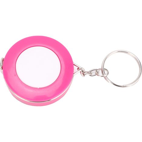 Mètre ruban souple mini porte-clés coloré, rétractable, pour la couture, la confection de vêtements et le tricot, rose rouge (1/5)