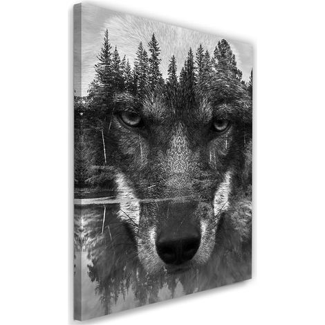 Image sur toile, Abstraction loup noir - 40x60 (1/5)