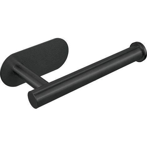 High Quality SUS304 Stainless Steel Self-Adhesive Toilet Paper Holder, Rustproof, No Drilling, Suitable for Bathroom, Kitchen, Toilet (Black) (1/5)
