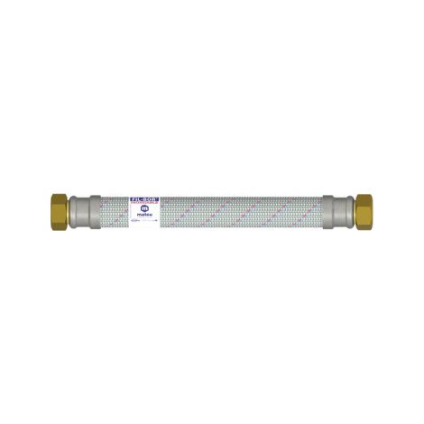 Flexible sanitaire 100cm FF 50x60 DN50 tresse inox/douille galva 1p (1/2)