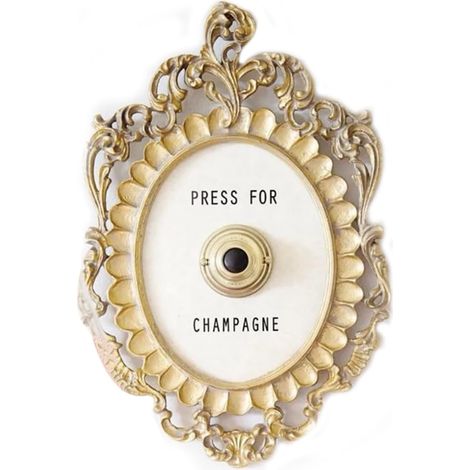 1 Sonnette décorative, Métal doré, Style vintage Champagne, 20x14,5 cm, Pour maison, hôtel, fête