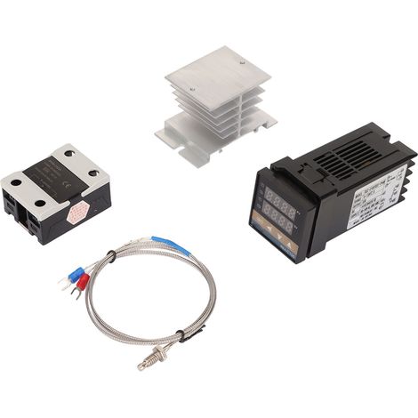 Régulateur de température PID, thermocouple de type K, dissipateur thermique, relais et porte-thermostat pour alimentation électrique agricole 25 A (1/5)